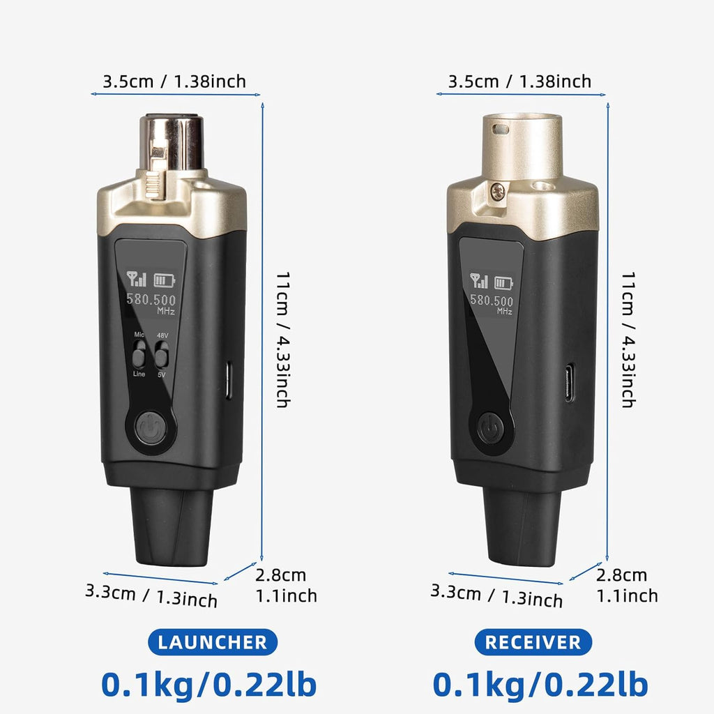 Sistema Inalámbrico Universal XLR | Convertidor de Micrófono (UHF Recargable)