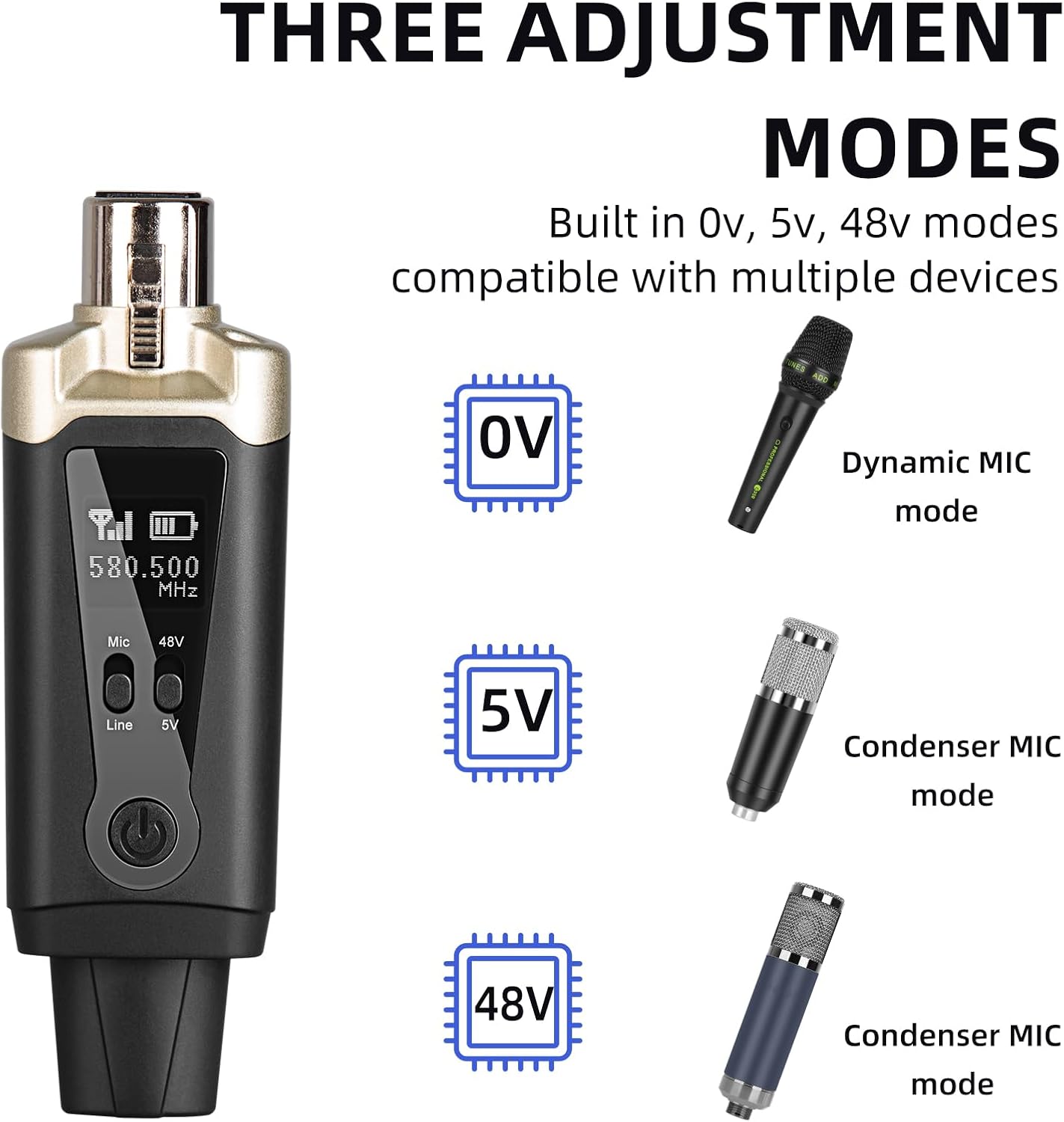 Sistema Inalámbrico Universal XLR | Convertidor de Micrófono (UHF Recargable)