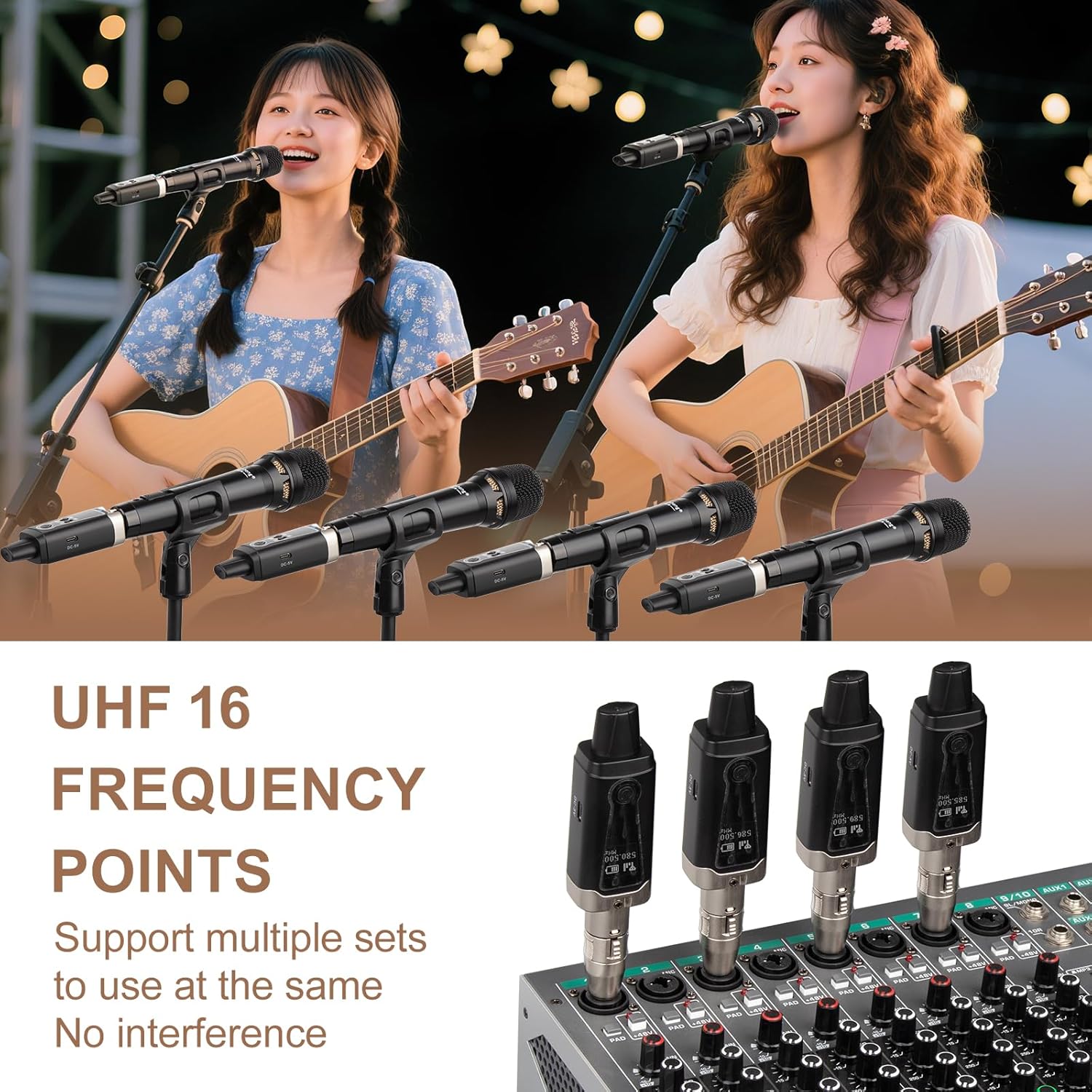 Sistema Inalámbrico Universal XLR | Convertidor de Micrófono (UHF Recargable)