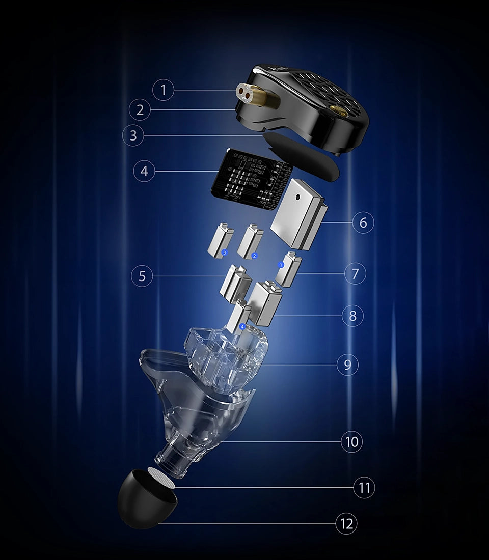 KZ AM16 | Monitor de Estudio (16 Drivers BA) - Audio de Alta Densidad