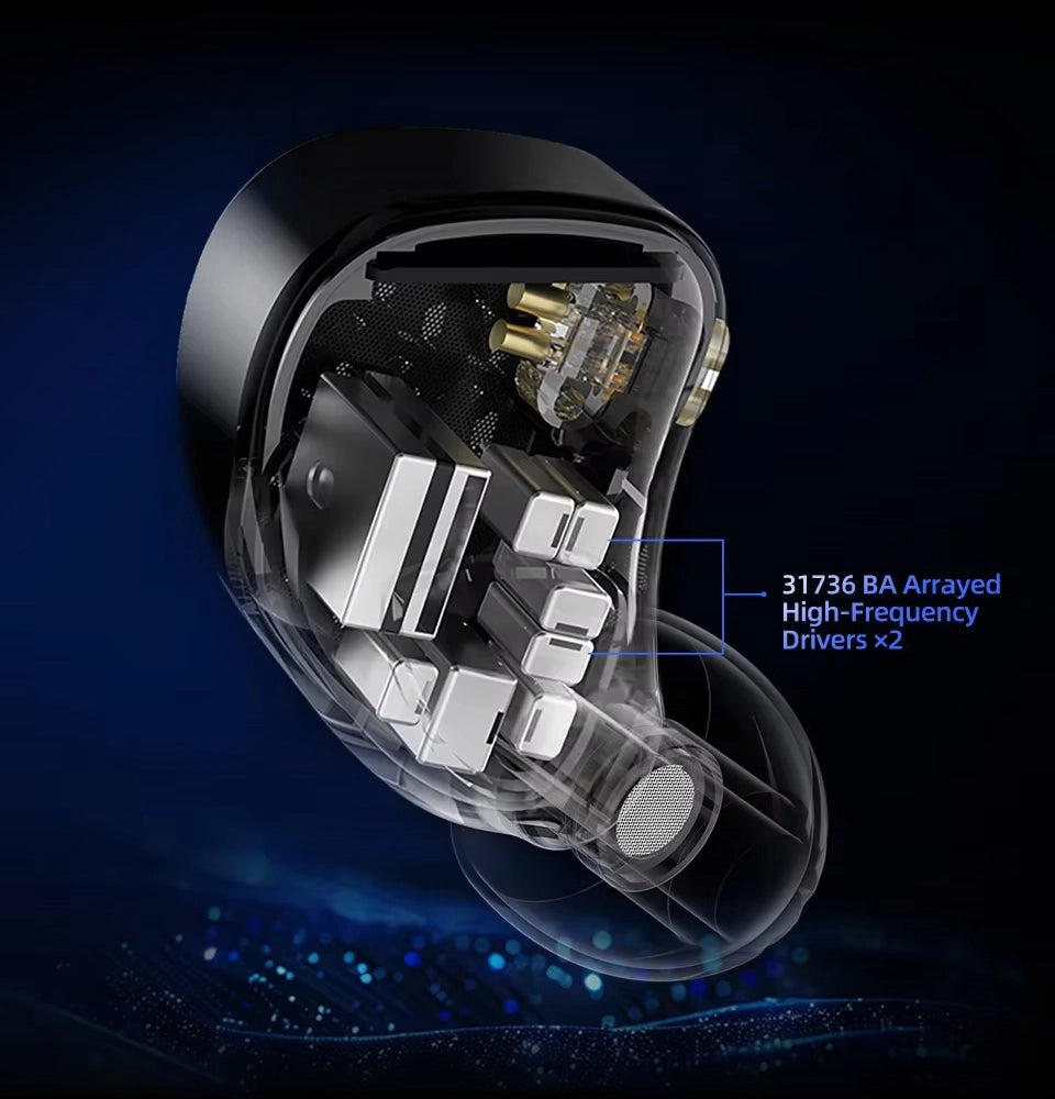 KZ AM16 | Monitor de Estudio (16 Drivers BA) - Audio de Alta Densidad