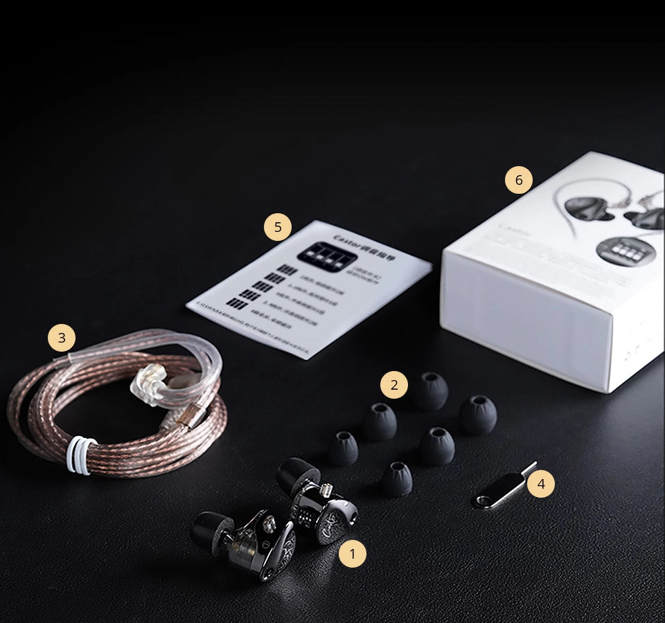 KZ Castor | Audífonos Dual-Driver con Switches Ajustables (Edición Harman & Bass)