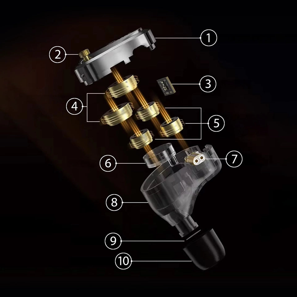 KZ Decet | Matriz de 10 Drivers Dinámicos - Sonido 3D y Bajos Envolventes
