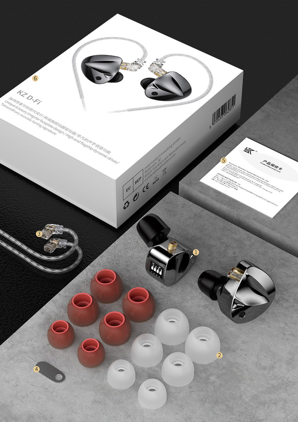 KZ D-Fi (Tuning Version) | Monitor In-Ear con 4 Switches Ajustables - Metal Premium