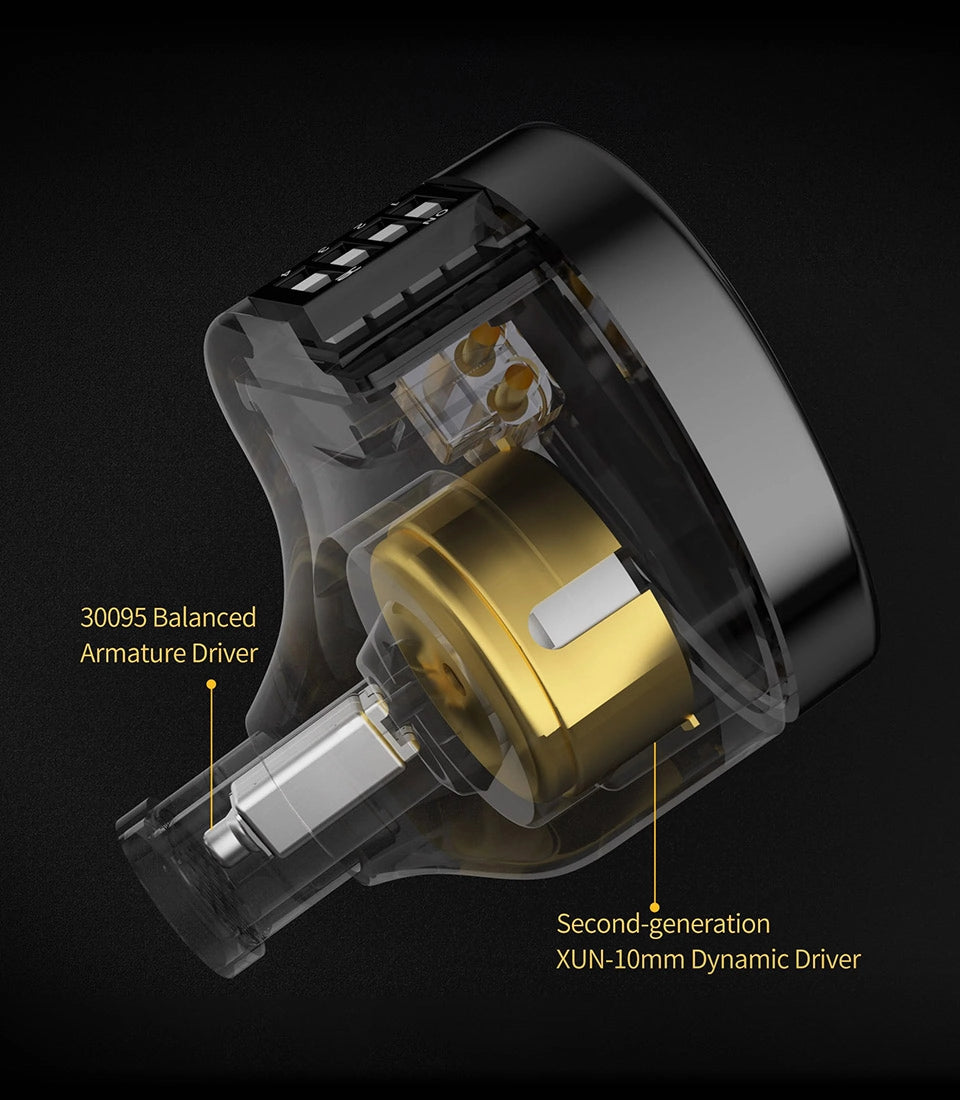 KZ Krila | Audífonos Híbridos Ajustables (1DD + 1BA) - Sonido de Estudio