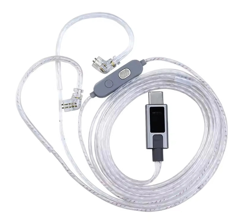 Cable KZ M2 | Upgrade Silver-Plated con Doble Micrófono y DSP (Switch EQ)